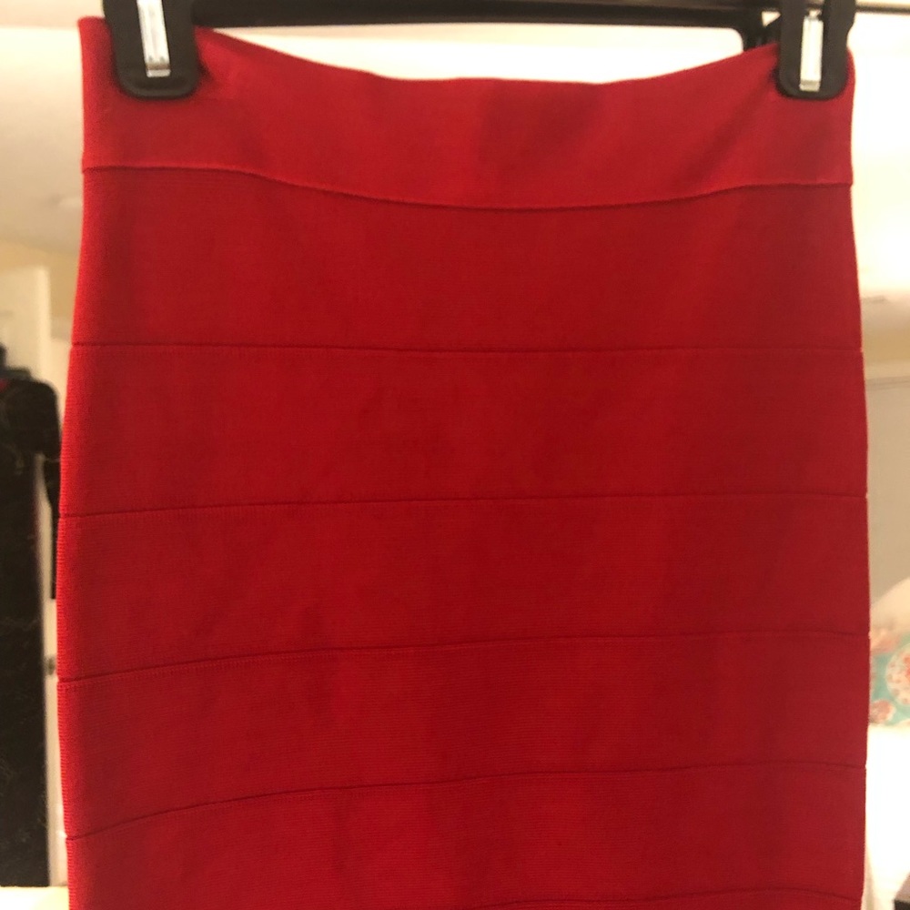 Red Bebe Bandage Skirt